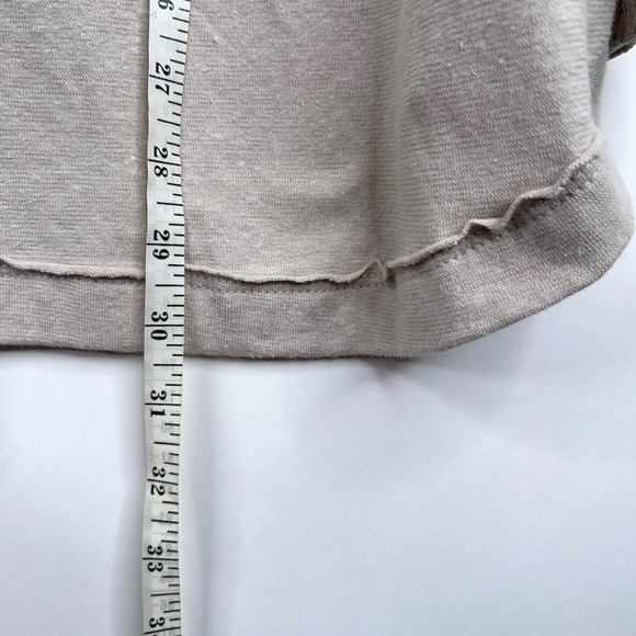 Free People Beach Cream Beige Oversized Blouse Boho Top Button Front Hemp New - Picture 12 of 12